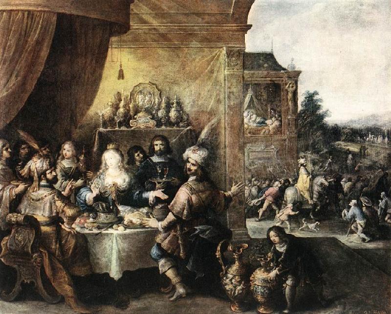 FRANCKEN, Ambrosius Feast of Esther dfh oil painting image